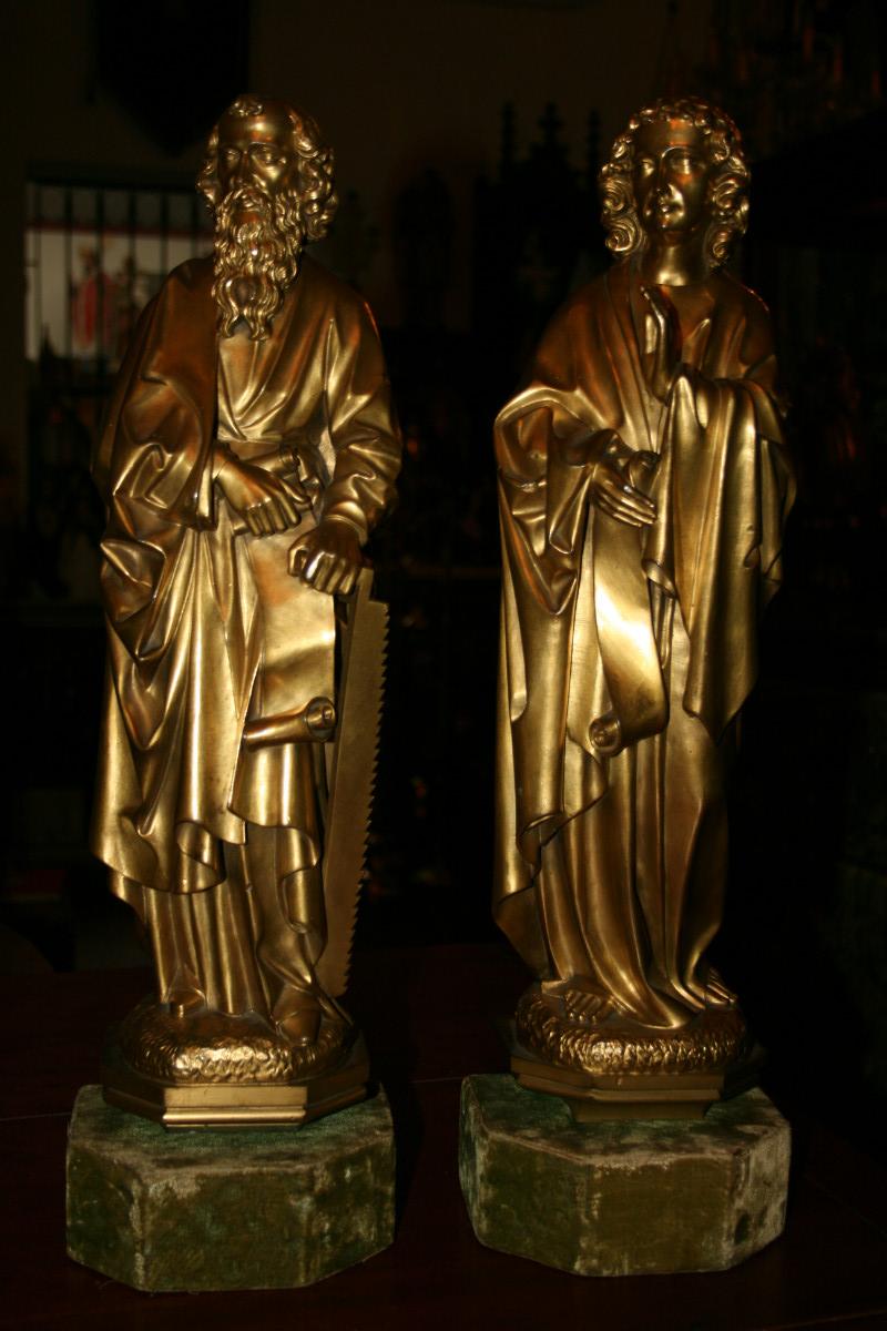Two Images , Full Bronze , Apostles  St. Simon / St. John