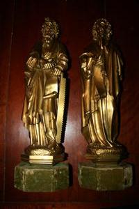 Two Images , Full Bronze , Apostles  St. Simon / St. John