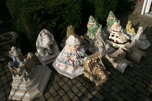 Wall Pedestals en plaster polychrome, Belgium 19th century