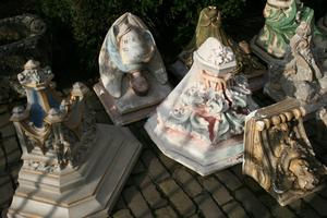 Wall Pedestals en plaster polychrome, Belgium 19th century