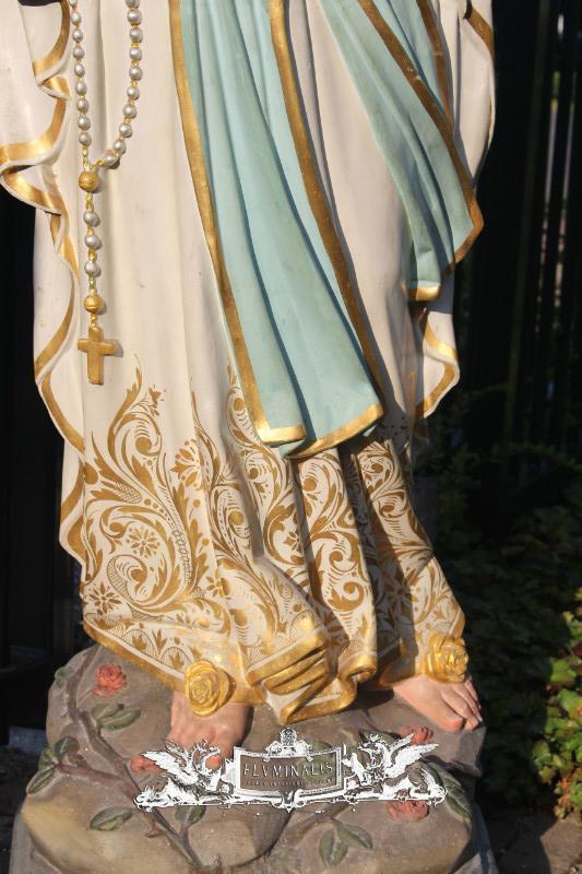 1 St. Mary Lourdes Statue Signed Henri Gerard Religious Church